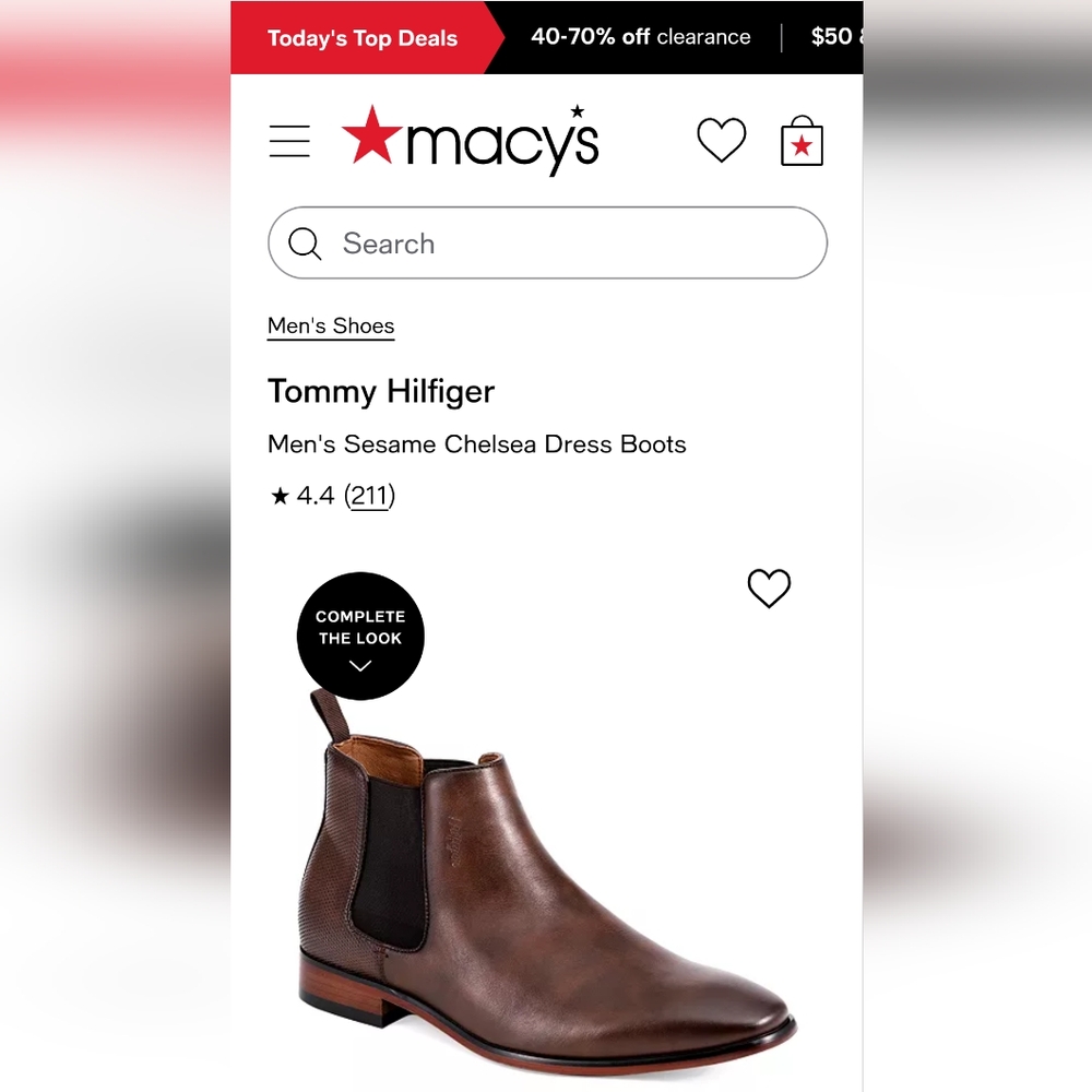 Tommy Hilfiger Men's Sesame Chelsea Dress Boots *BRAND NEW IN BOX*sz 8